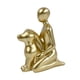 thumbnail image 2 of Figura decorativa de hombre con perro para estante, 10x6,5x13,3 cm, ideal para dueños de mascotas. Dorado, 2 of 9