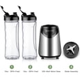 thumbnail image 6 of La Reveuse Smoothie Blender Personal Size 300 Watts 2 Pieces 18 oz Travel Sports Bottles (2-Silver), 6 of 8