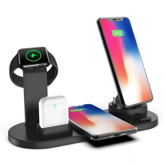 Vysn VSN-CHRGUP-BLK ChargeUp 6-In-1 Wireless Charging Station W/ Watch Charger INCLUDED - Black