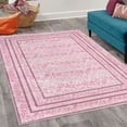 thumbnail image 2 of Leaves Decorative Rug, Warm Colored Botanical Design of Delicate Branches and Rectangular Frames, Quality Carpet for Bedroom Dorm and Living Room, 6 Sizes, Magenta Lilac Rose, by Ambesonne, 2 of 4