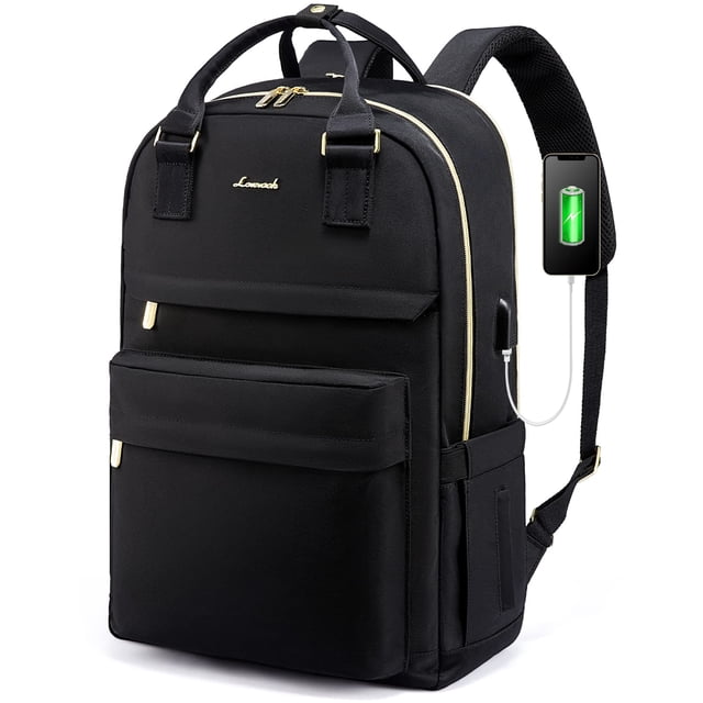 Mochila para portátil LOVEVOOK para mujer de 17,3" con puerto USB a prueba de agua