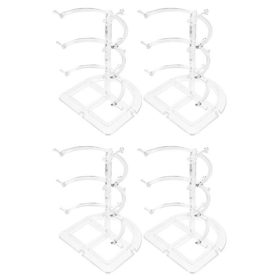 4Pcs Eyeglasses Stand 3-Tier Sunglasses Rack Sunglasses Display Stand Glasses Holder