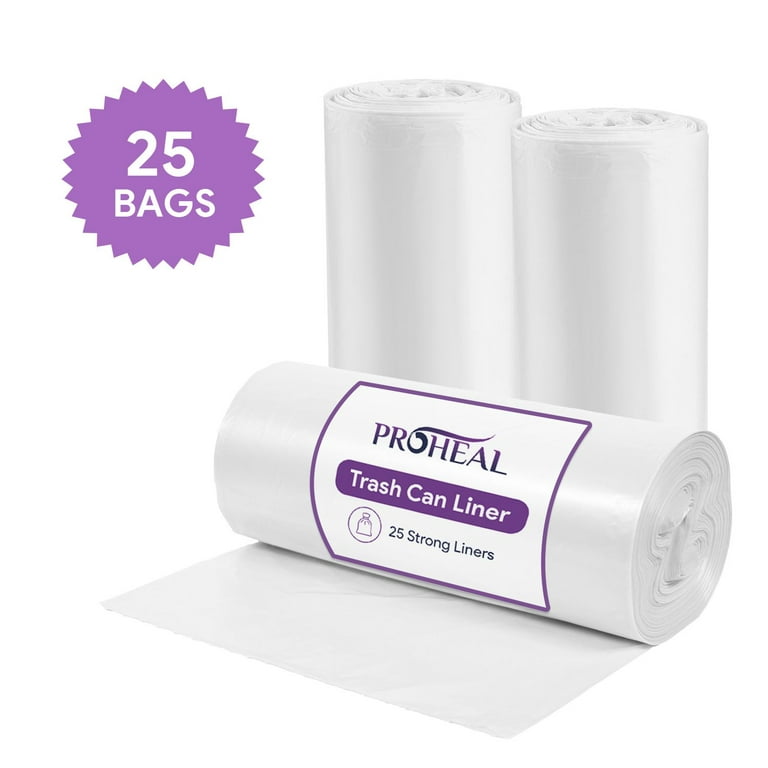 ProHeal 33 Gallon Industrial Trash Bags, 17 Microns Extra-Thick -  High-Density Clear Can Liners 