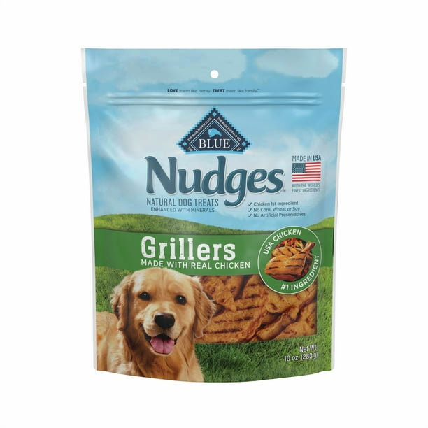 Blue Buffalo Nudges Grillers Natural Dog Treats, Chicken, 10oz Bag