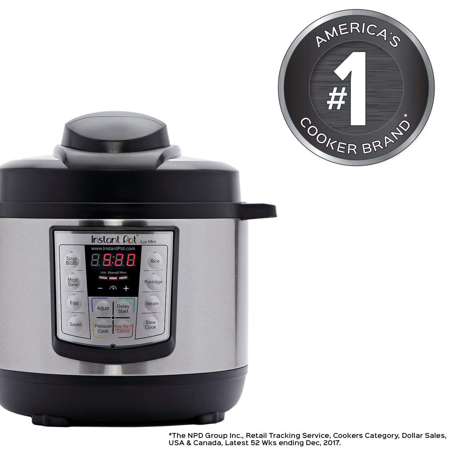 Instant Pot® Lux Stainless Steel 6-in-1 Programmable Pressure Cooker -  Silver/Black, 3 qt - Mariano's