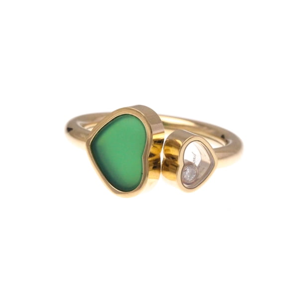 Pre-Owned Chopard Happy Heart Ring 829482 Pink Gold (18K) Fashion Diamond,Chalcedony... (Good)