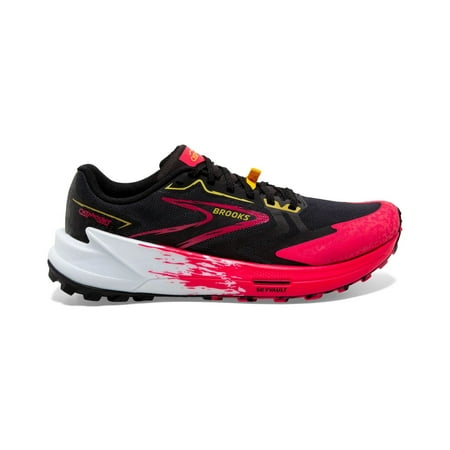 Brooks Women's Catamount 3 Trail Running Shoe - Black/Diva Pink/Lemon Chrome - 11 Medium
