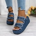 thumbnail image 2 of Summer Denim Platform Sandals Women Adjustable Buckle Arch Support, 2 of 8