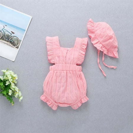 

PEASKJP Baby Girl Bodysuits Lightweigh Soft Baby Girls Spaghetti Strap Bodysuit Sleeveless Baby One-Pieces Junpsuit Bodysuits PK1 3-5 Months