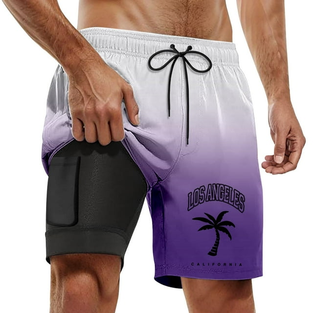HUANBAI Men's Swim Trunks Dry Board Shorts