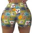 thumbnail image 2 of Rateoe Hawaiian Style Printed Power Workout Shorts for Women Tummy Control Squat Proof Ribbed Thick Seamless Scrunch Active Short-Medium, 2 of 8