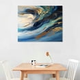 thumbnail image 3 of Nawypu Blue Gold Grey Wall Art Blue Gold Abstract Canvas Blue Artwork Blue Abstract Pictures Gold Blue Pictures Wall Art Blue and White Abstract Paintings Blue Gold White Abstract Art, 3 of 5