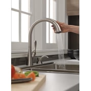 Delta Ashton Single Handle Pull-Down Kitchen Faucet with Soap Dispenser and ShieldSpray Technology - Stainless
