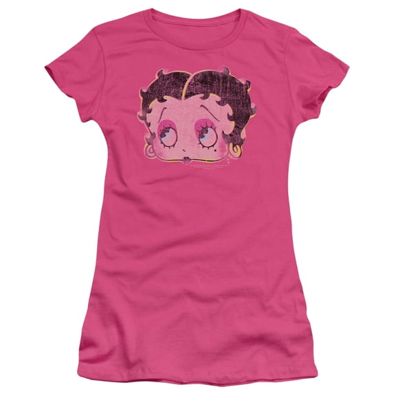 Betty Boop Pop Art Boop S/S Junior Women's T-Shirt Sheer Hot Pink