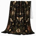 thumbnail image 2 of Printed Flannel Throw Blanket with Celestial Moths Barn Owls Holiday, 2 of 9