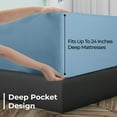 thumbnail image 4 of Royale Linen Extra Deep Pocket Full Fitted Sheet Only- Soft Lake Blue Full Size Fitted Sheet Deep Pocket - Fits 18 inch to 24 inch Thick Mattress - Fitted Sheet Only - Elastic Sheet (Full, LakeBlue), 4 of 9
