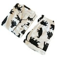 thumbnail image 1 of Pijama de verano para mujer, cárdigan fino de algodón, manga corta, pantalones cortos, estampado de oso, ropa de casa (blanco, negro, talla L), 1 of 6
