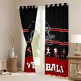 thumbnail image 3 of jejeloiu Boys Ball Game Black Out Curtains,American Rugby Sport Curtains Pack of 2 (42x63 Each),Black Football Helmet Bedroom Curtains For Boys Kids,Microfiber Bedroom Decor, 3 of 6