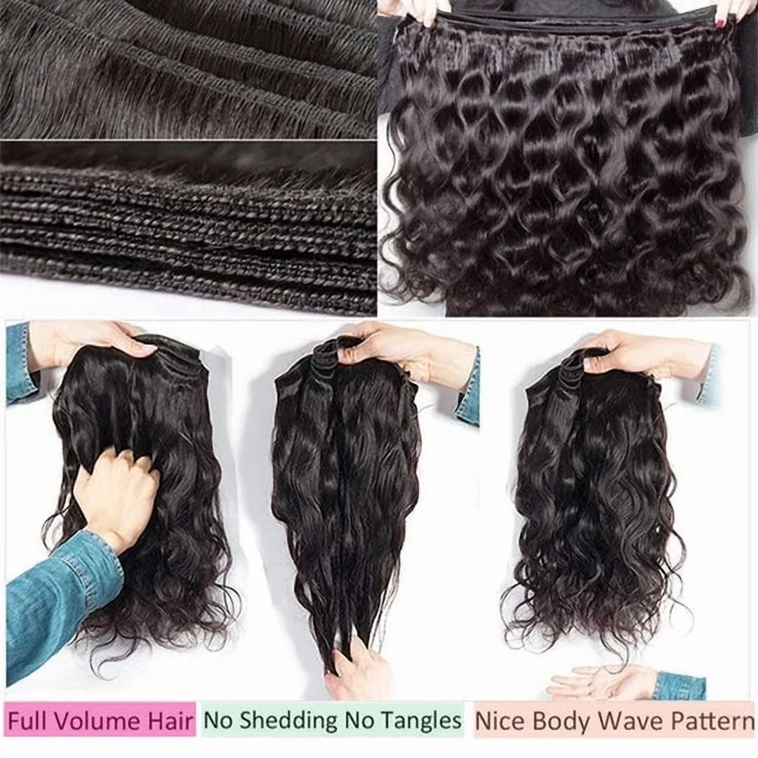 USTAR Brazilian Virgin Body Wave Human Hair Bundles 12" Blended Hairs Basic 1B Natural Black Deal