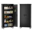 thumbnail image 2 of Garvee Metal Garage Cabinet with Pegboard, 72" H Tall Storage Cabinets W/Doors & Adjustable Shelves for Home, Office Organization, Black, 2 of 8