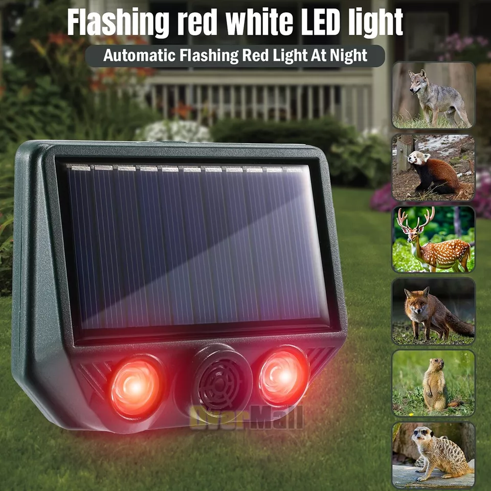 CIRCLE- Ultrasonic Sound Pest Repellent Control Solar Wild Animal Repeller Rat Deterrent