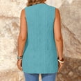 thumbnail image 5 of CIENVNSTG Women's Sweater Vest Plus Size Sleeveless Lightweight Open Front Knit Cardigan Casual Loose Sweaters with Pockets Sky Blue L, 5 of 5