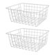 thumbnail image 3 of Wire Storage Baskets, Farmhouse Metal Wire Basket Freezer Storage Organizer Bins With Handles(whit, 3 of 5