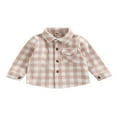 thumbnail image 1 of Chemise Garçon Manches Longues Col Rabattu à Carreaux Boutons Automne pour Usage Quotidien Décontracté, 1 of 7