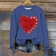 thumbnail image 3 of Womens Valentines Sweatshirts Love Heart Printed Shirts Loose Long Sleeve Round Neck Blouses Valentine's Day Sweater Pullover Tops Plus Size, 3 of 5