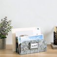 thumbnail image 2 of MyGift 3-Slot Rustic Silver Galvanized Metal Office Desktop or Home Entryway Mail Sorter Rack, Letter Storage Organizer, 2 of 5