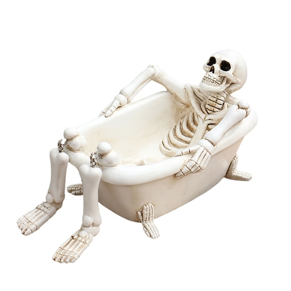 Resin Skull Planter Bathtub Halloween Decoration Gothic Flower Pot For Succulents Garden