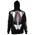 thumbnail image 2 of Men Full Face Mask Skeleton Skull Hoodie Halloween Costume Hoodie Black Small, 2 of 3