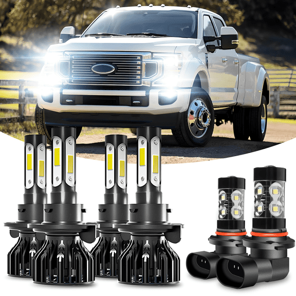 For Ford F250 F350 Super Duty 2017-2020 LED Headlight   Fog Light Bulbs White 6pcs