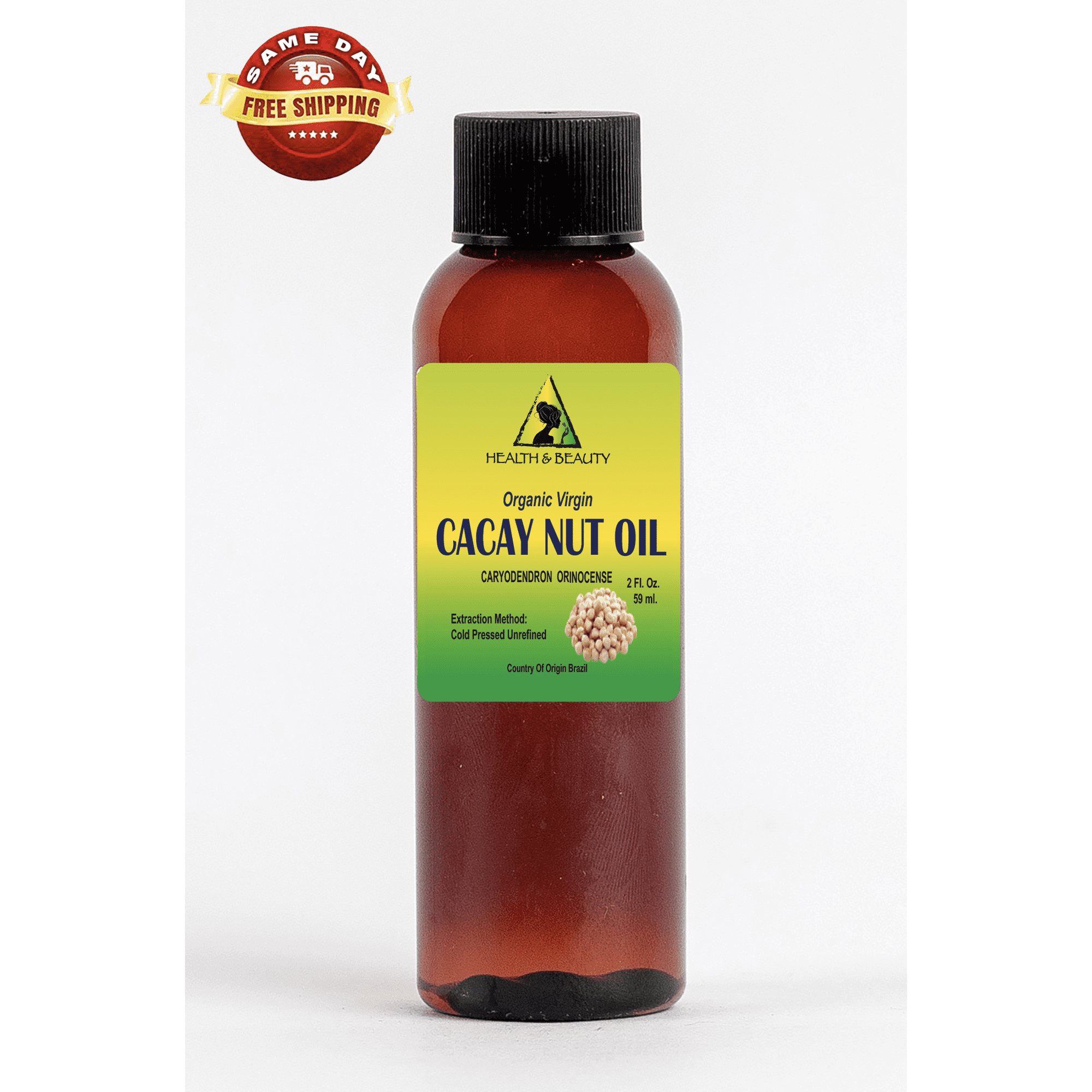 Cacay Nut / Kahai Oil Unrefined Virgin Organic Carrier Cold Pressed 100% Pure 2 oz