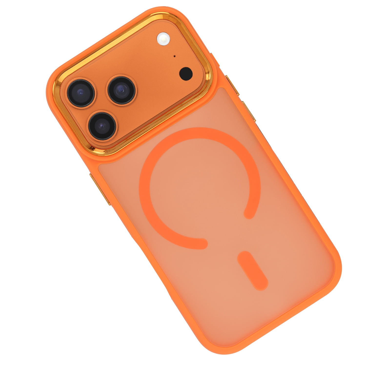 Magnetic Wireless Charging Phone Case with IC Chip Compatible for iPhone 17 Pro Max - Orange