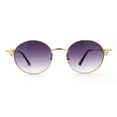 thumbnail image 3 of Revolver Hand Gun Emblem 90s Round Oval Metal Rim Sunglasses Gold Purple, 3 of 4