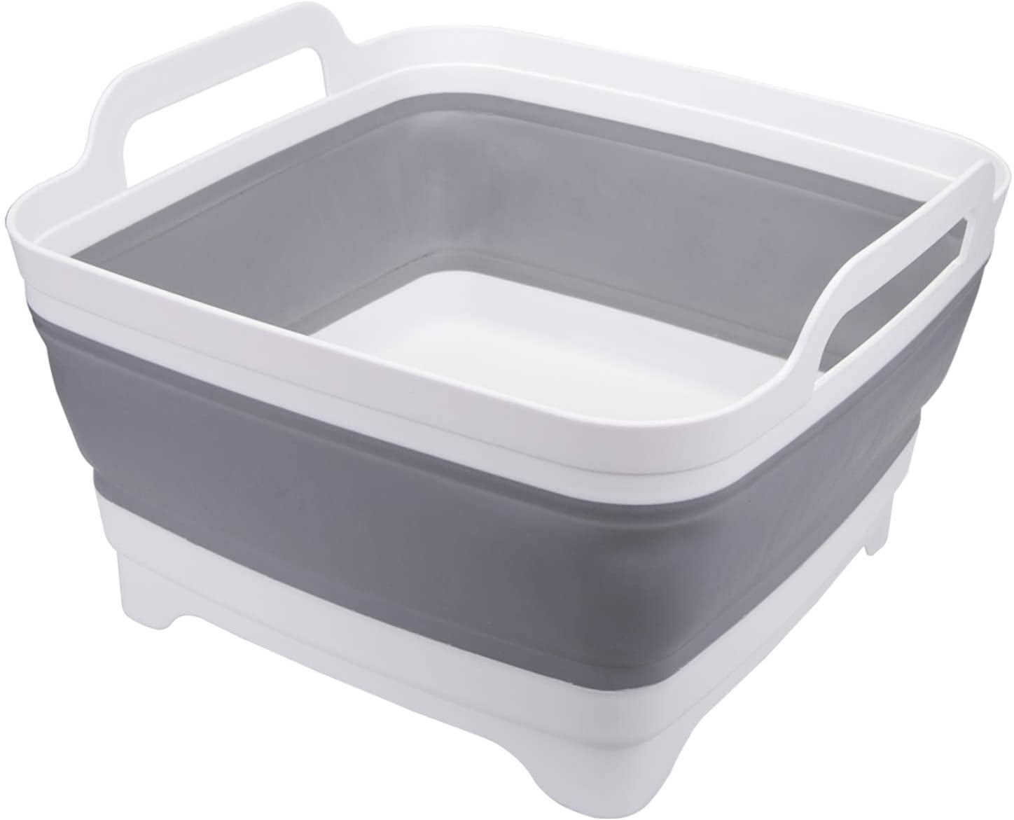 Washing Up Bowl With Built-In Plug & Draining Holes 8-Litre Capacity Basin Grey 