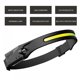 thumbnail image 3 of Linterna frontal LED recargable, impermeable y liviana Linterna frontal con sensor de movimiento Lámpara frontal visual completa para ciclismo, correr, acampar Feliz Sencillez, 3 of 5