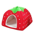 thumbnail image 2 of SugarBloom Strawberry Shaped Pet House, Cute Dog Cat Bed with Plush Interior, Soft Warm Kennel for Small Dogs Puppies Cats, Pet Supplies Home Decor,Red L, 2 of 3
