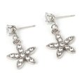 thumbnail image 2 of Pendientes colgantes para mujer a la moda con forma de flor colorida (oro), 2 of 3