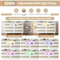 thumbnail image 4 of Natural Rattan Dresser for Bedroom with LED Light and Charging Station, 6 Drawer Double Dressers, Modern Wooden Dresser Chest, Beside Table for Closet, Nursery, Living Room, 4 of 6