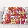 thumbnail image 5 of YFYANG Lightweight Warm Flannel Blanket, Red Baroque Floral Texture Throw Blanket for Bed, Sofa, Travel, Camping, 80"x60", 5 of 7
