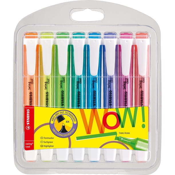 Resaltador STABILO Swing Cool Paquete de 8 Colores Surtidos