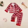 thumbnail image 2 of Gibobby Girls' Pajama Set - 40 Piece Button UP Sleepwear Pajamas for Girls with Spa Headband(6-7 Years,Red), 2 of 4