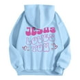thumbnail image 4 of WEAIXIMIUNG Robe Chandail en Molleton pour Femmes Manches Courtes Sweat à Capuche Graphique Lettres Surdimensionné Pull Décontracté Manches Longues avec Poches, 4 of 6
