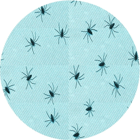 Ahgly Company Indoor Round Patterned Blue Diamond Blue Area Rugs, 8' Round