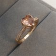 thumbnail image 5 of Anillos de joyería de corazón Anillos de bodas de cristal de moda para mujeres - Talla 7 (oro rosa), 5 of 5