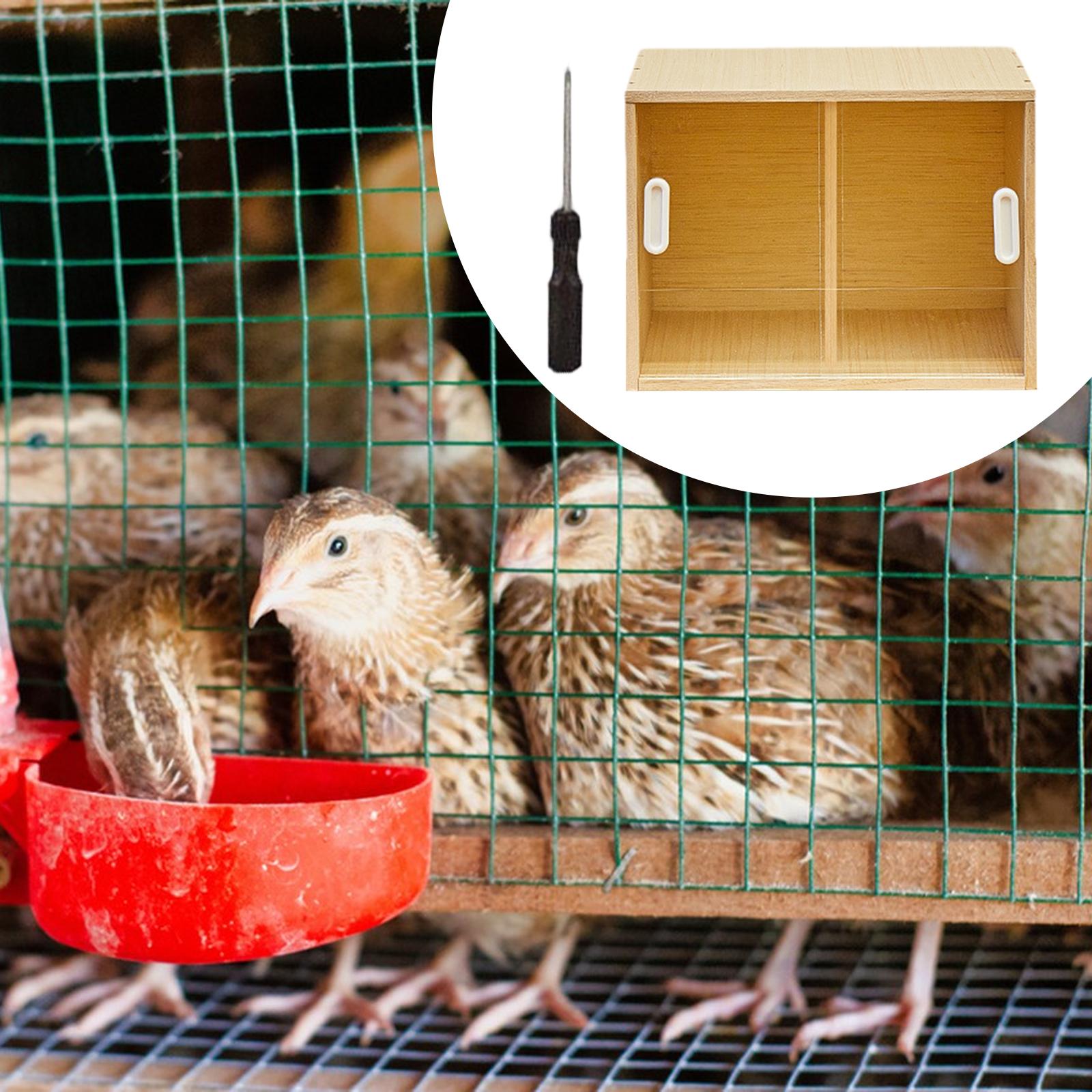 CarpNettore Brooder Box Incubator Nest Quail Birds Coop Stackable Decoration Wood Hamster Cage Breeding Box for Garden Small Animals Lawn 40cm
