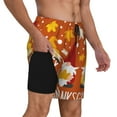 thumbnail image 2 of Yiaed Happy Thanksgiving Three Gnomes Print Mens Swim Trunks Bathing Suit Compression Liner Beach Swim Shorts Swimwear Quick Dry Zipper Pocket No-Chafing Board Short-, 2 of 6