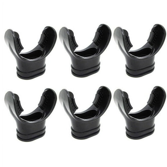 Scuba Diving Black Regulator Octopus Mouthpieces w/ Regulator Tie, 6pc Pack